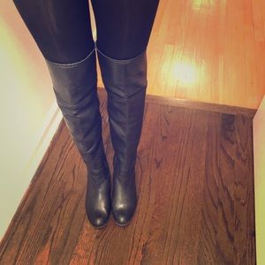 Vince Camuto OTK Black Leather Boot